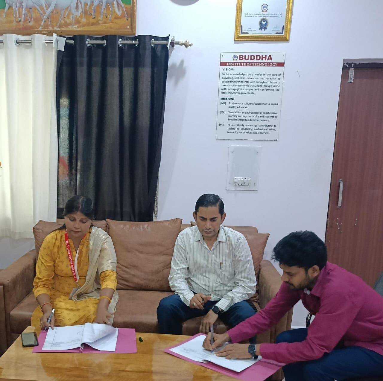 Agreement signing at a partner management institute
