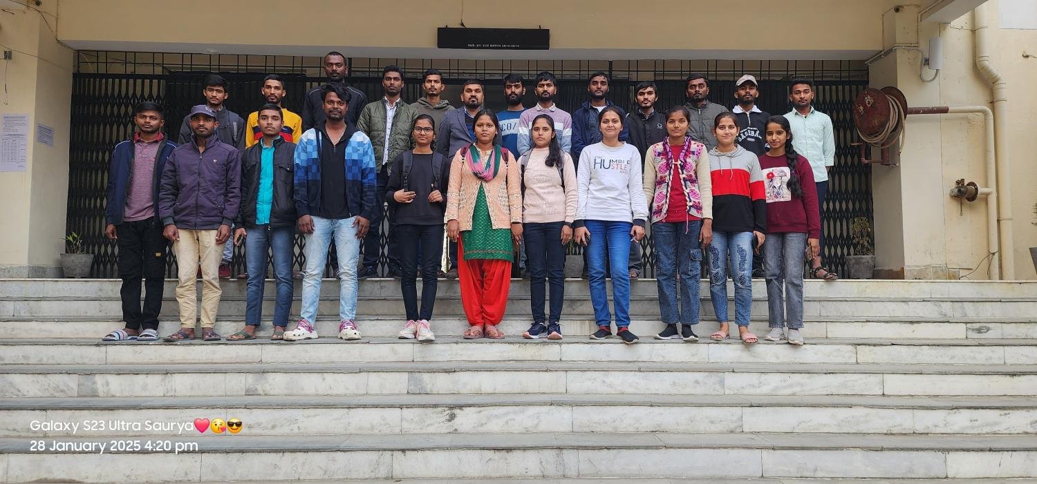 Winter batch group photo on the academic block steps